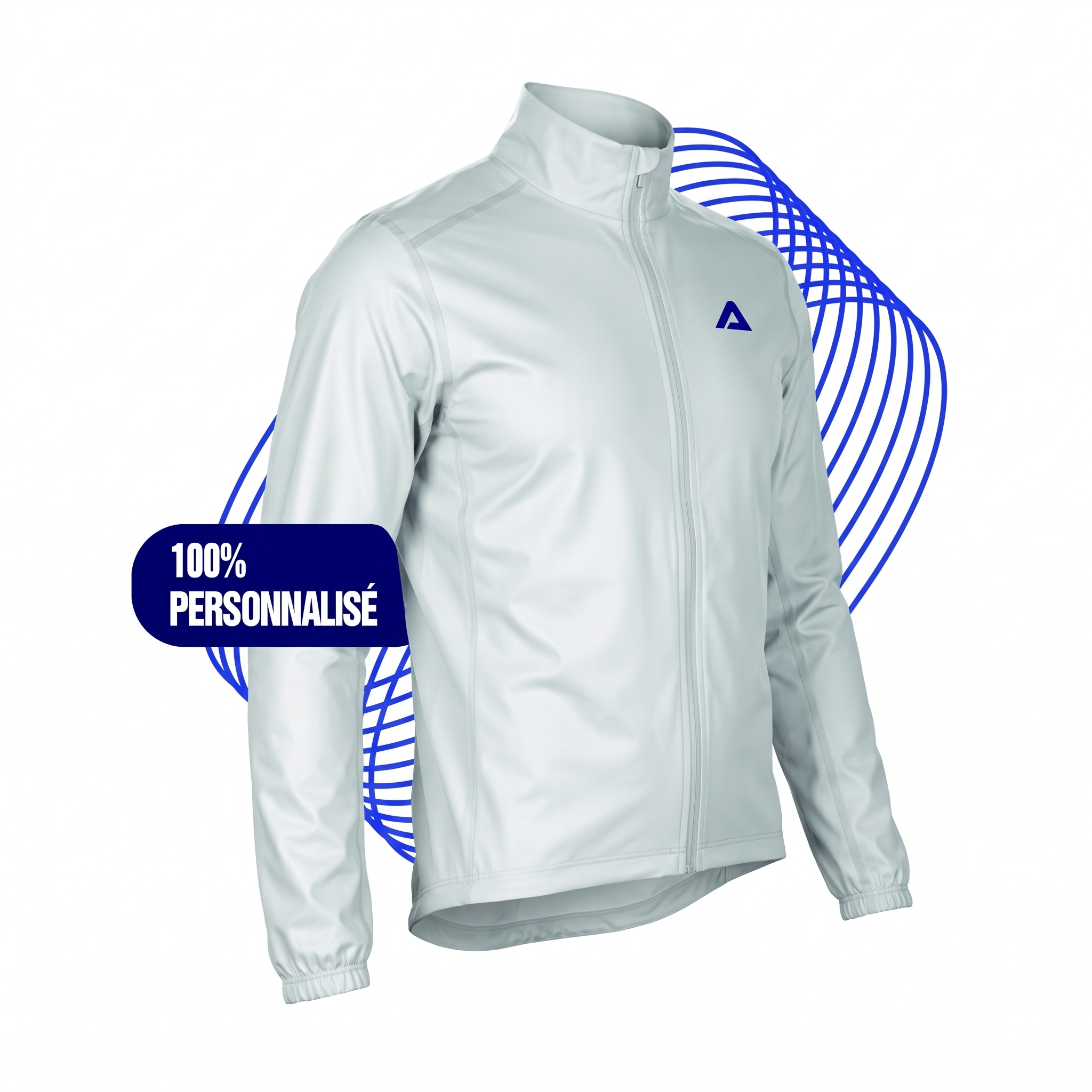 Imperméable manches longues cyclisme personnalisable AP3X, vue de face